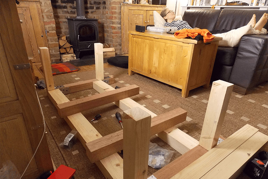 Work bench frames taking shape