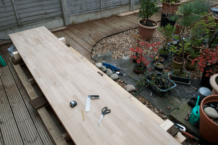 Solid engineered oak worktop