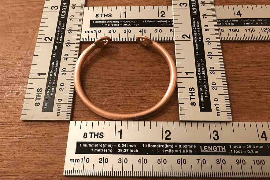Completed copper bracelet