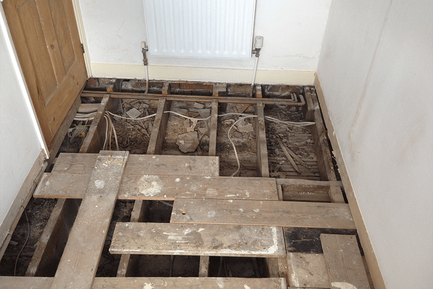 Removing floorboards & checking joists
