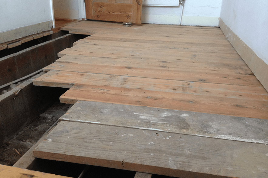 Inital sand down & removal of old boards