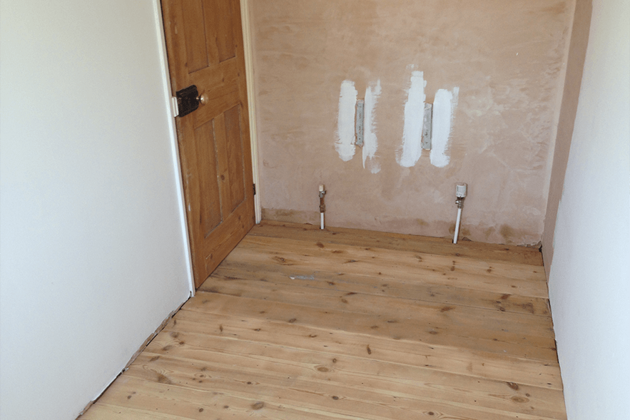 Dry run to check fiting of floorboards