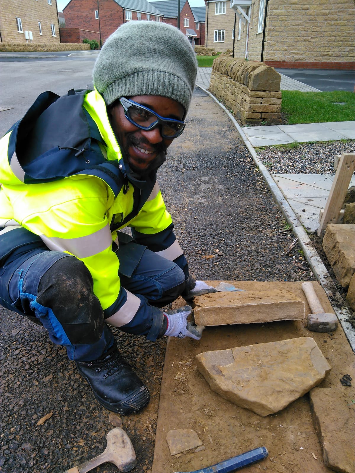 Mill Farm dry stone walling with newly quarried stone Roots Crafts