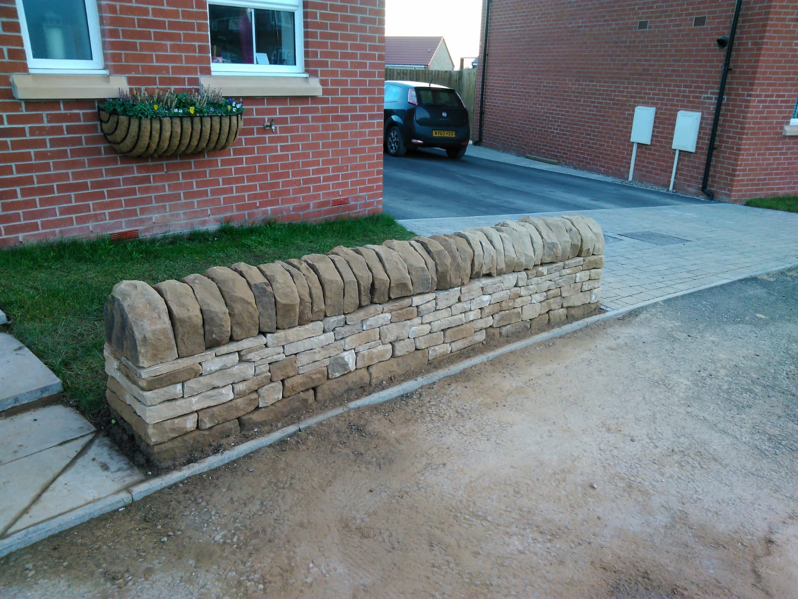 Mill Farm dry stone walling with newly quarried stone Roots Crafts