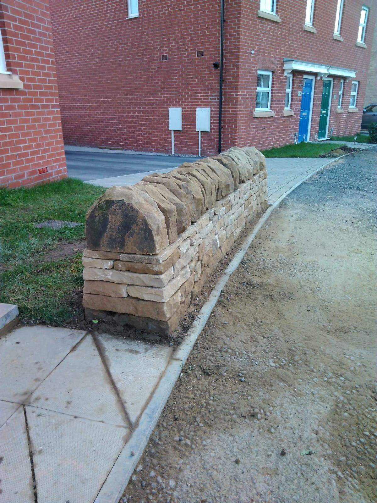 Mill Farm dry stone walling with newly quarried stone Roots Crafts