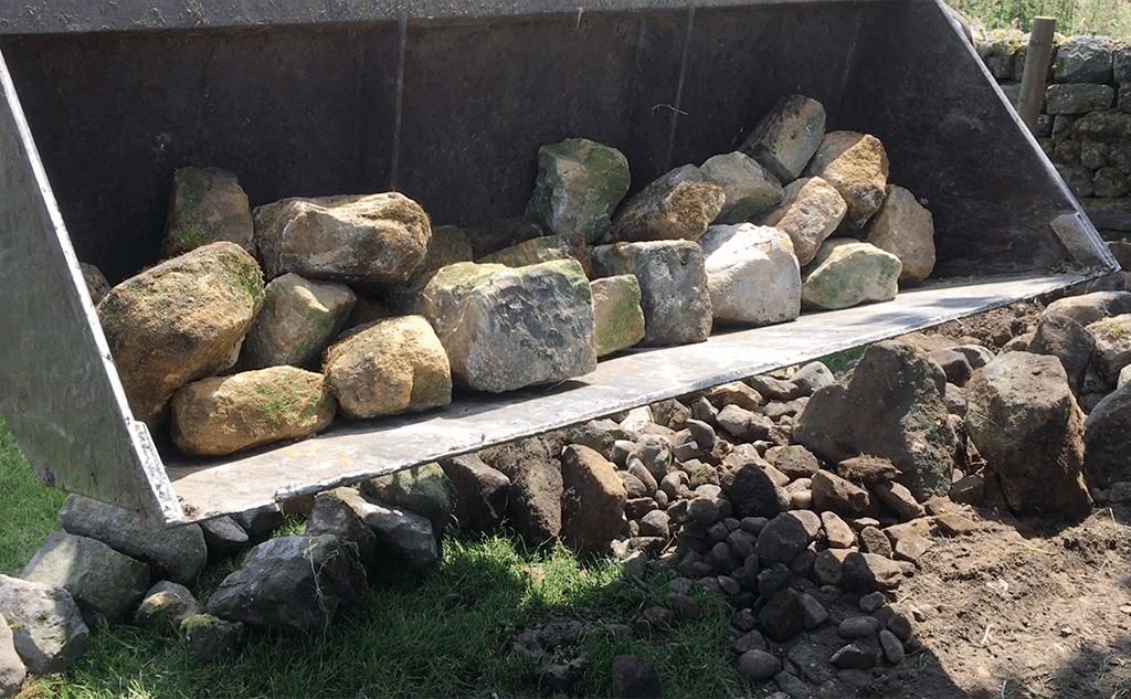 gritstone for dry stone field wall