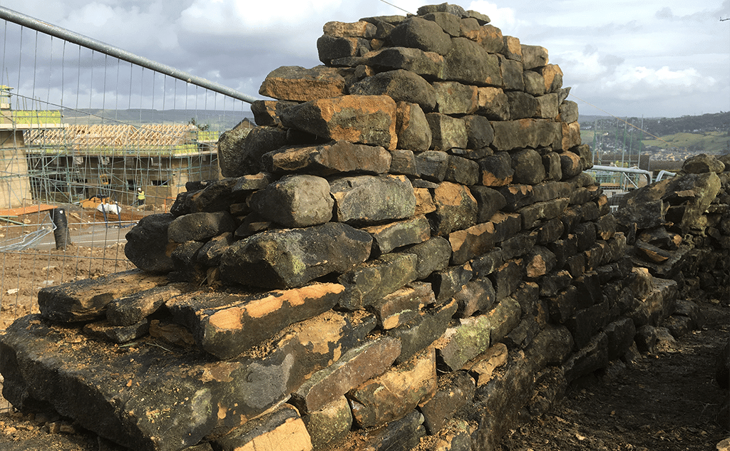 Random course dry stone field wall
